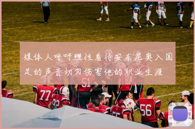 媒体人呼吁理性看待安东尼奥入国足的声音切勿伤害他的职业生涯